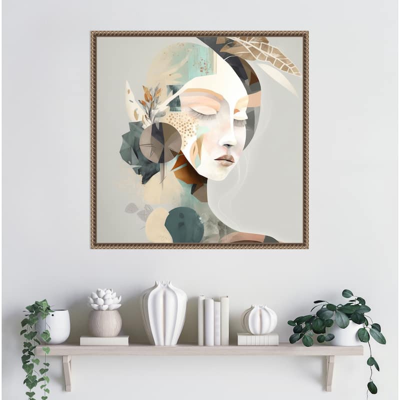 Piper by Bella Eve Framed Canvas Wall Art Print - Sylvie Beaded Gold
