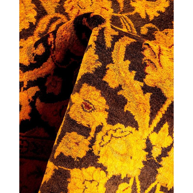 Overton Hand Knotted Wool Vintage Inspired Modern Contemporary Overdyed Gold Area Rug - 3' 1" x 5' 5"