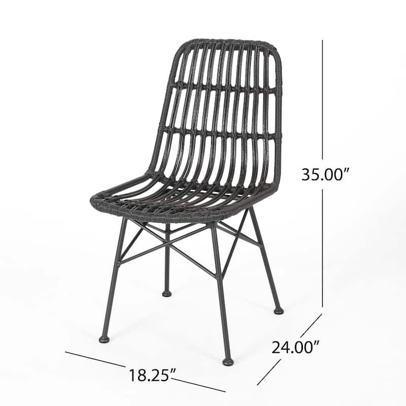 Sawtelle Outdoor 6-Seater Wicker Dining Set by Christopher Knight Home