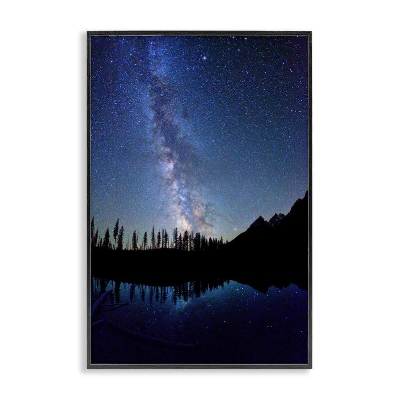 Stupell Nebula Reflection in Lake Framed Giclee Art Design By Royce Bair - 16 x 24 - Black