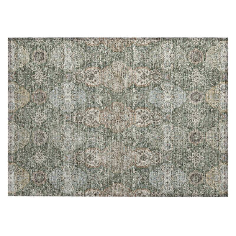 Machine Washable Indoor/ Outdoor Traditional Tracey Chantille Rug