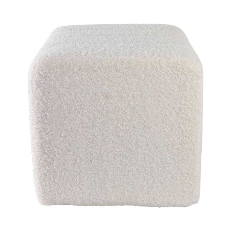 Modern Ottoman with Channel-Tufted Design - Upholstered Accent Cube