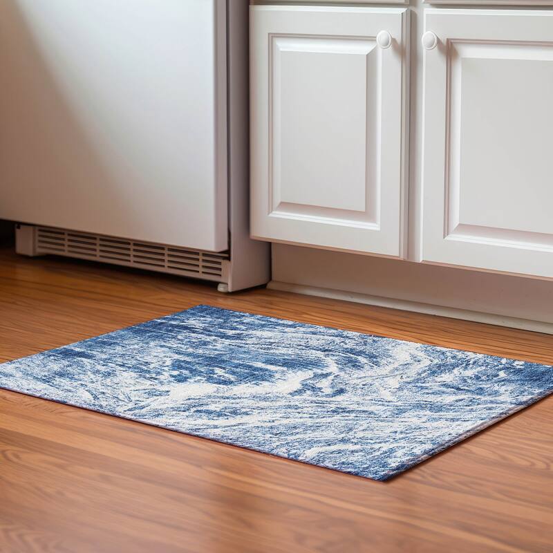 Premium Washable Super Soft Modern Tide Mayfield Rug - Navy - 1'8" x 2'6"