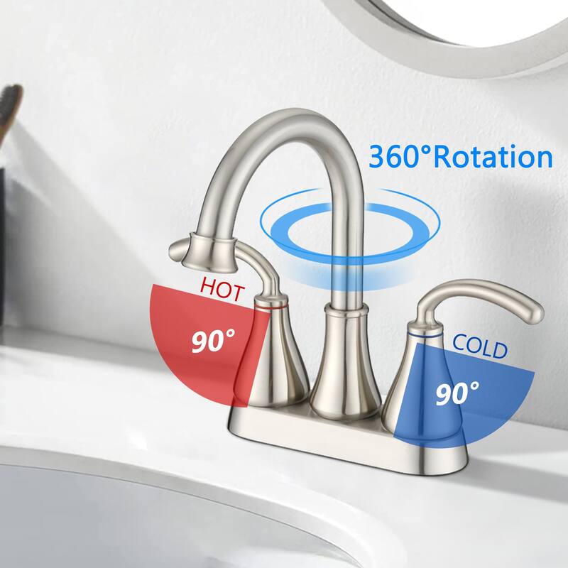 Double Handle Bathroom Faucet with Pop-up Drain
