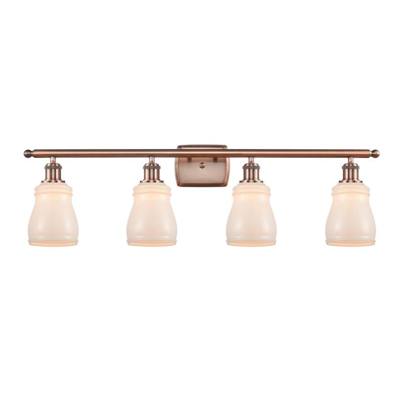 Innovations Lighting Ellery 4 Light 36" Wide Bathroom Vanity Light - Antique Copper / White