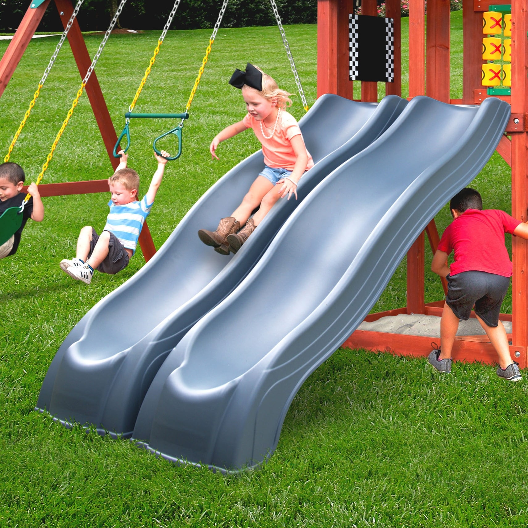 Swing N Slide Gray 8 Ft Apex Slide Mounts to 4 Ft. Platforms