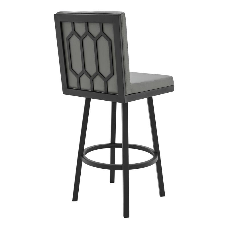 Gem Swivel Barstool, Upholstered Counter Height Stool for Kitchen Island with Metal Base