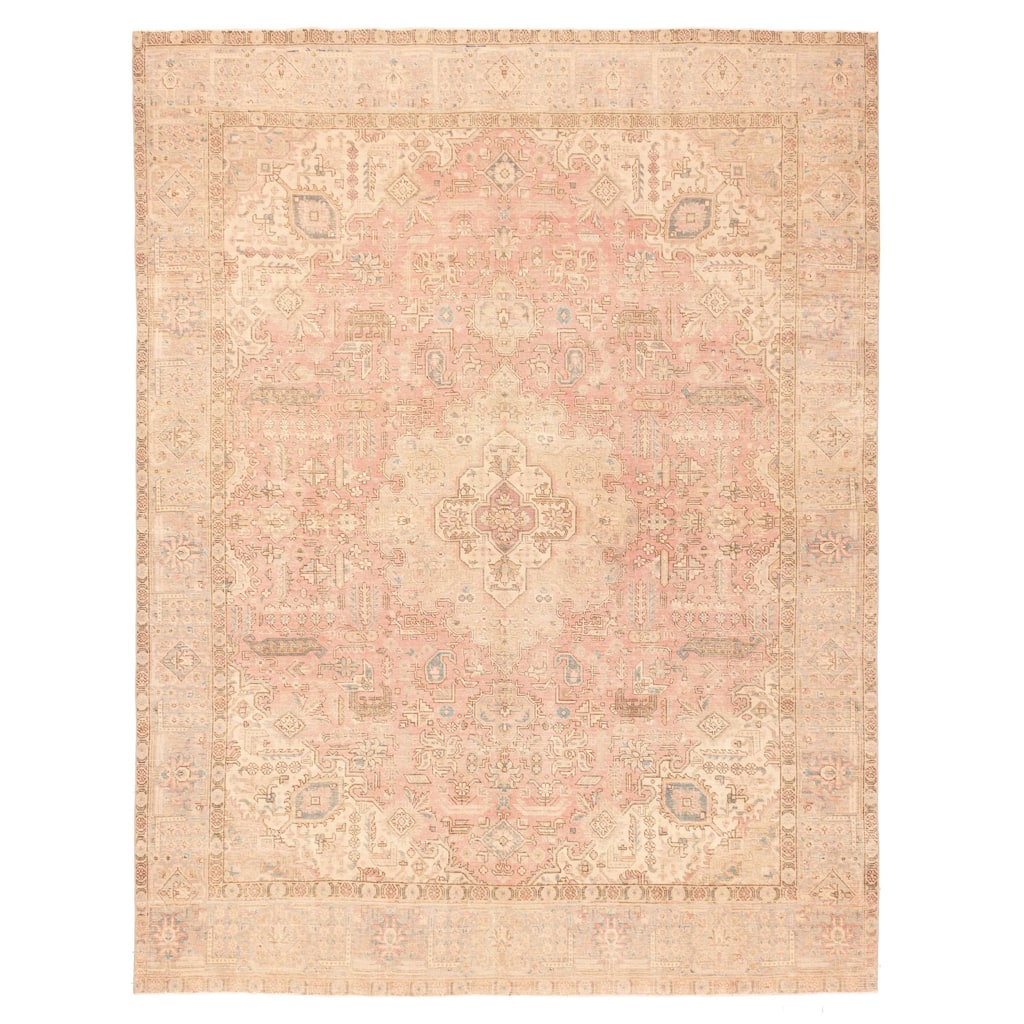 ECARPETGALLERY Hand-knotted Antalya Vintage Pink Wool Rug - 9'9 x 12'5