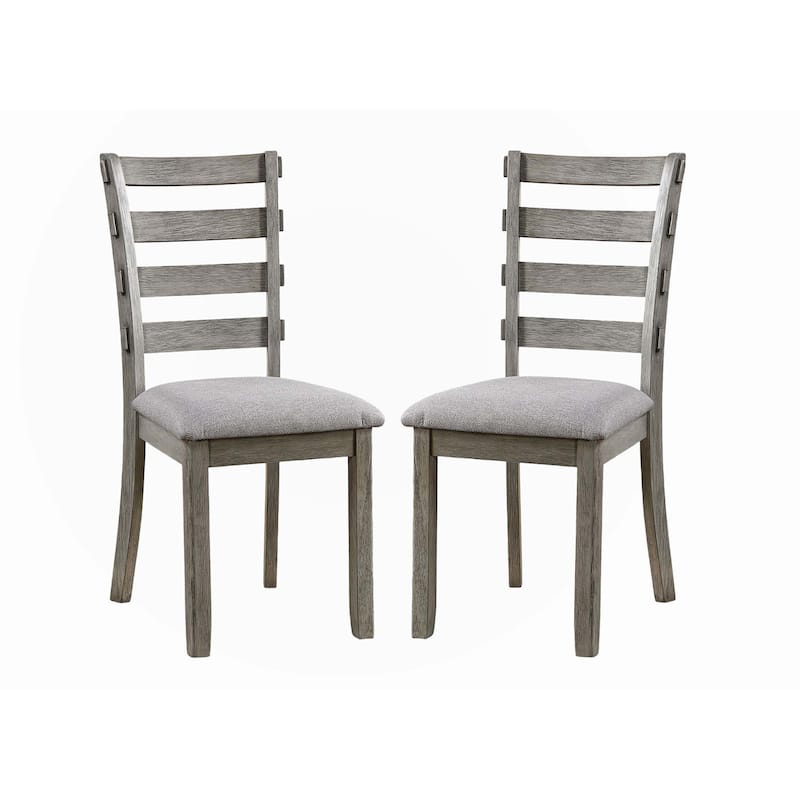 Gray Color Dining Chairs Padded Seat Set of 2pc