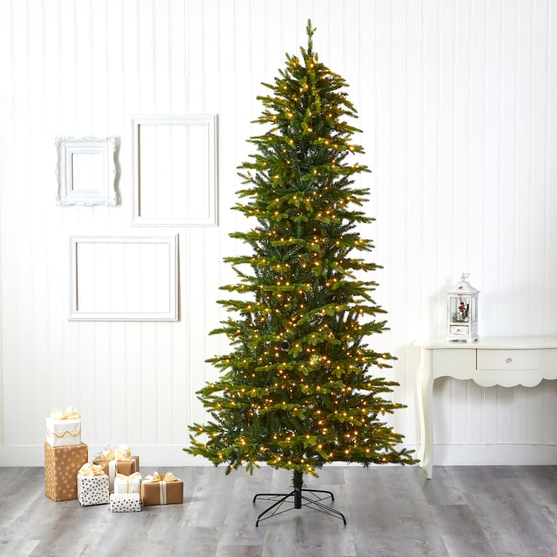 9Ft Christmas Tree with Lights - Holiday Fir Tree, 800 LED, 2854 Tips, Indoor Decor - Green - 108
