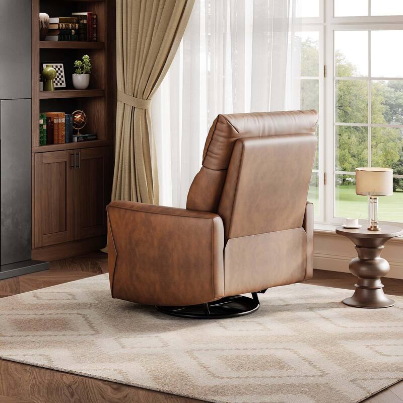 Power Recliner Chair, Swivel Rocker Chair for Adults, Upholstered Fabric Glider Recliner Nursery Chair with USB Ports