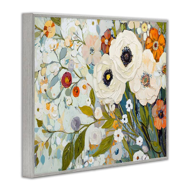 Stupell Blooming Round Flowers Arrangement Framed Giclee Art Design By Franklyn Gregory