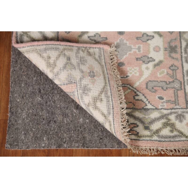 Pink Oushak Indian Runner Rug Handmade Wool Carpet - 2'7"x 9'11"