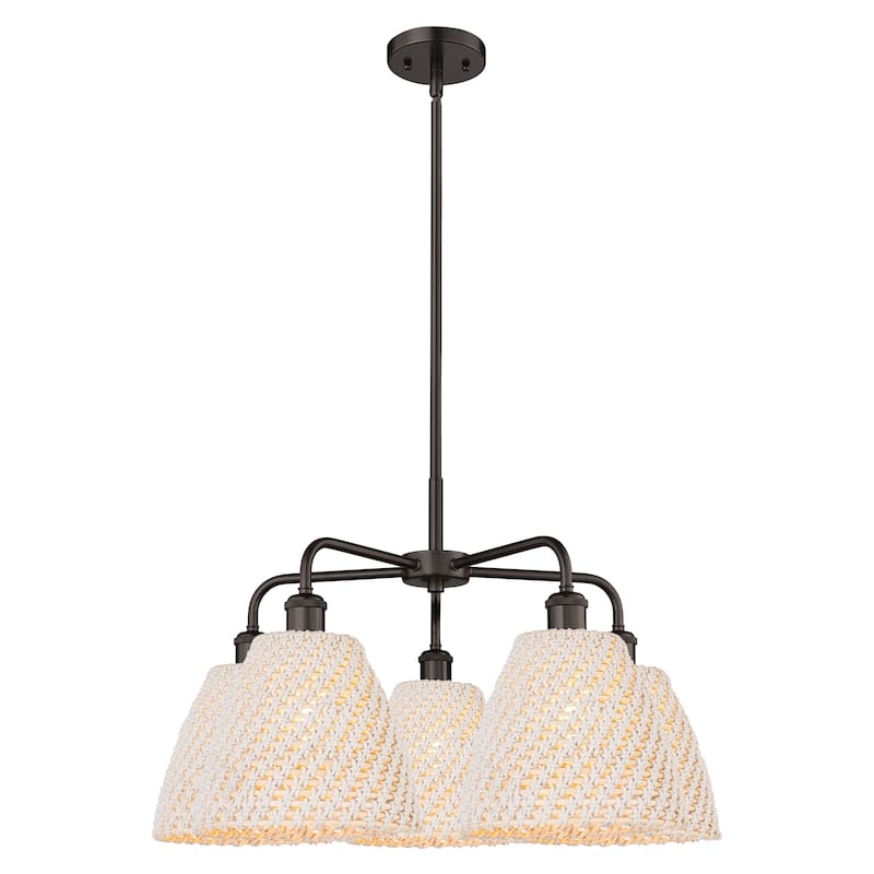 Innovations Lighting Endless Possibilities Ballston - Bristol Natural - 5 Light 28" Stem Hung Chandelier - Oil Rubbed Bronze