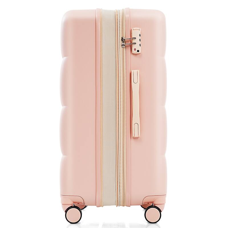 Hard Shell Luggage with Expandable Storage Cup Holders and USB Port, for Boarding Travel, 4 Piece Set