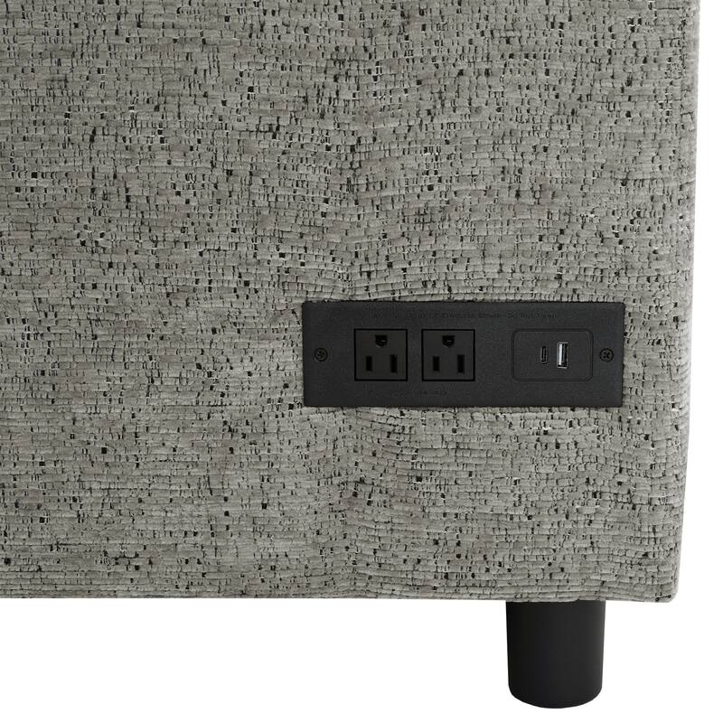 U-Shaped Sectional Sofa with Sleeper Bed, Hidden Storage & Power Ports by Harper&Bright Designs