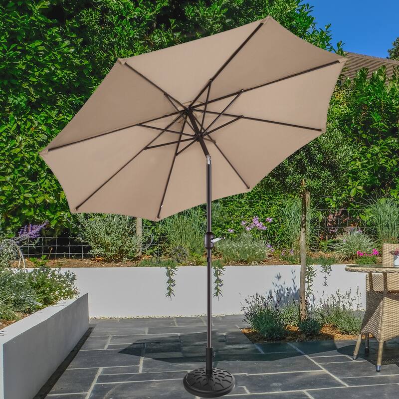 Villacera 9-Foot Outdoor Patio Umbrella with Base