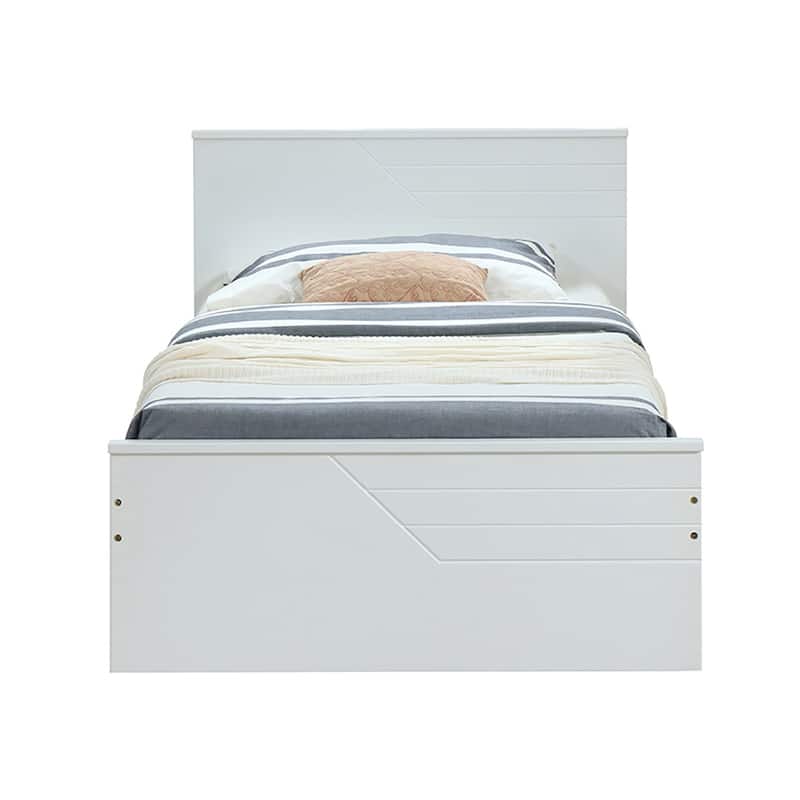 Aaron White Twin Bed with Low Profile Footboard