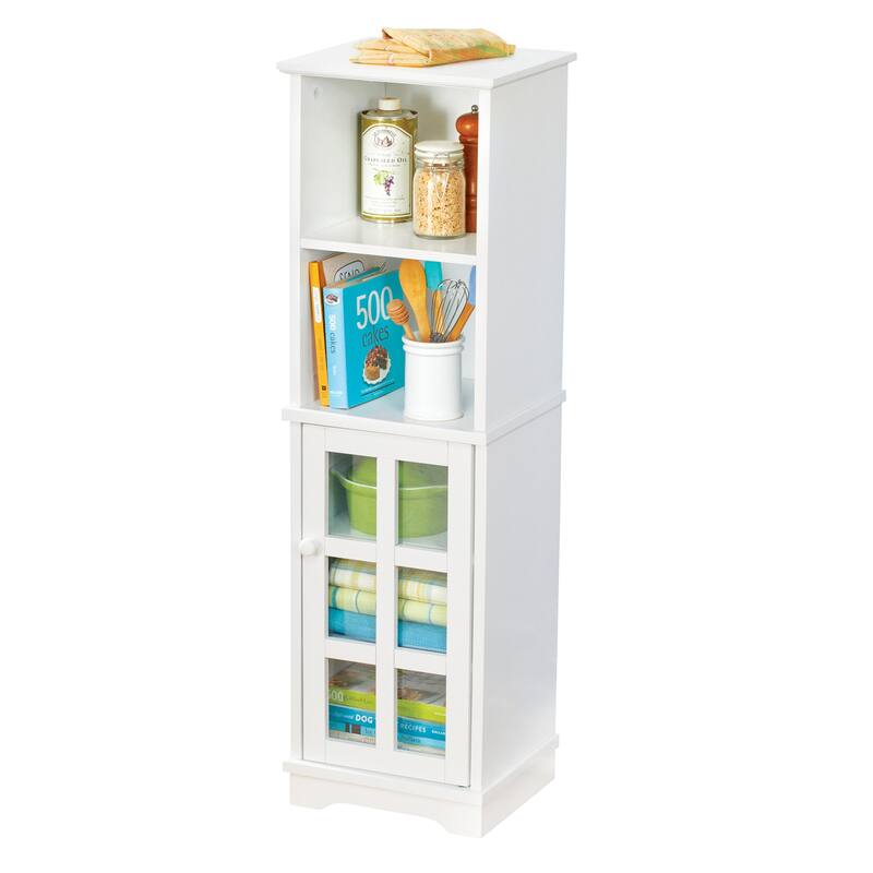 White Wooden Freestanding Storage Cabinet with Shelves - NO SIZE