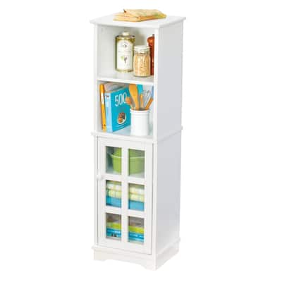 White Wooden Freestanding Storage Cabinet with Shelves - NO SIZE