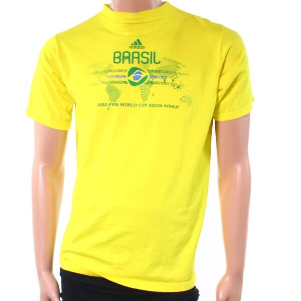 Shop Adidas New Yellow Green Mens Size Xl Brasil Graphic Print Tee