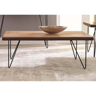 Natural Live Edge Mahogany Living Room Coffee Table