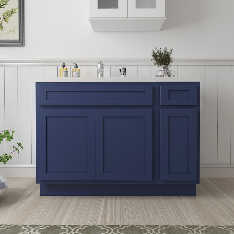 Vanity Art 42" Oak Freestanding Bathroom Vanity Cabinet without Top