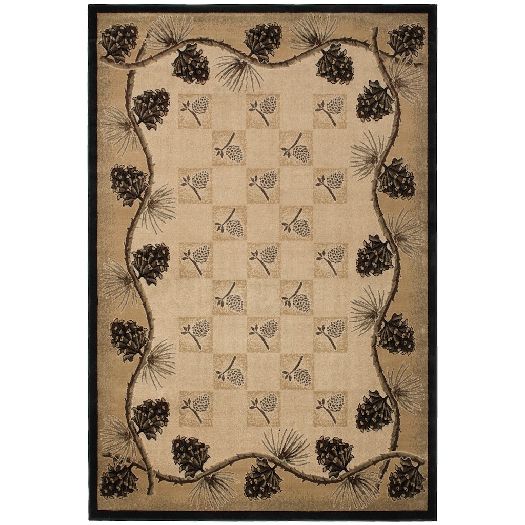 Mayberry Lodge King Pine Bluff Beige Area Rug