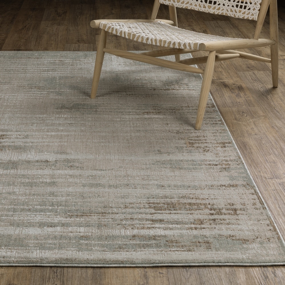 Melody Distressed Abstract Beige/ Blue Area Rug