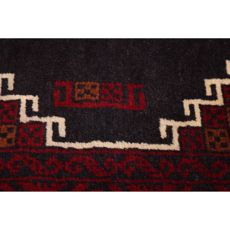 ECARPETGALLERY Hand-knotted Teimani Dark Navy, Red Wool Rug - 3'1 x 6'1