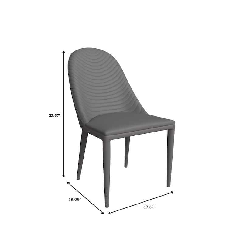 Seville Dining Chair Upholstered in Leather with Iron Legs Set of 4