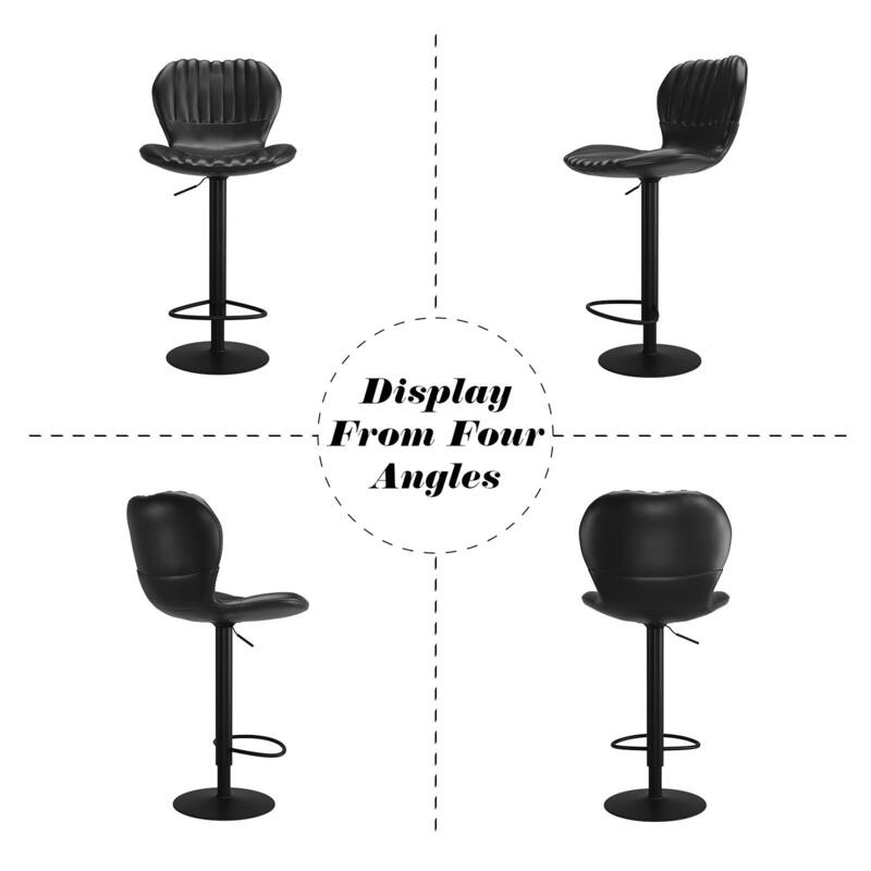 Swivel Barstools, Kitchen Counter Height Bar Chairs with Armrest and Back for Bar