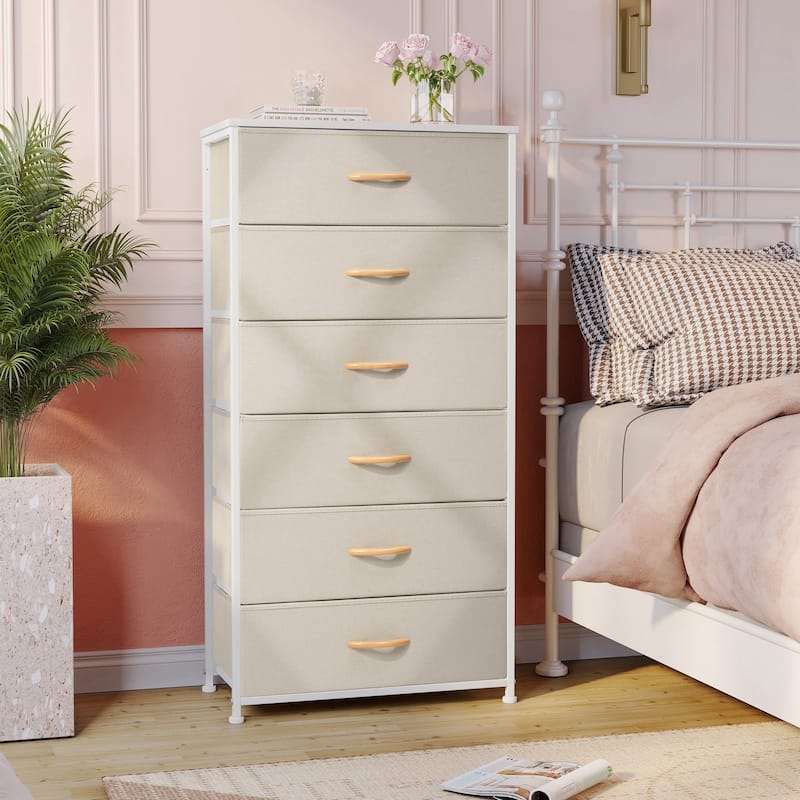 6 Drawers Vertical Dresser Storage Tower Cabinet Organizer Unit for Bedroom