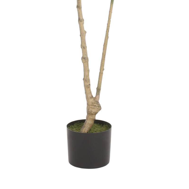 Artificial Nandina Plant, Sacred Bamboo Like Green Leaves, 47 Inch