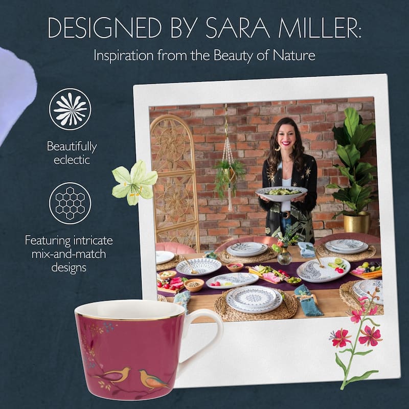 Sara Miller for Portmeirion London Chelsea Teacup and Saucer - 8 oz.