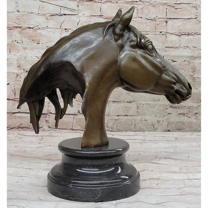 Hot Cast Bronze Horse Head Bust Statue Sculpture Bronze Metal Original Art By Milo