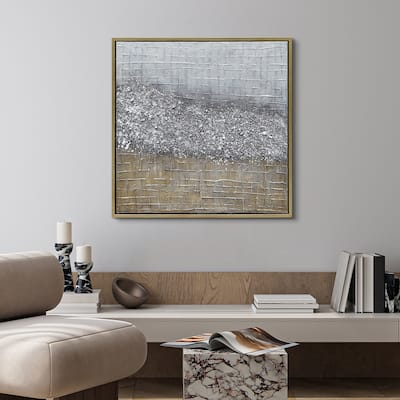 Matter Textured Metallic Hand Painted Canvas Wall Art