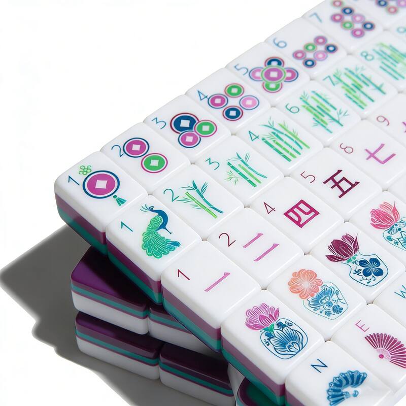 Sweet Jojo Designs American Mahjong Tile Set (160pc) 1.25in. Layered Acrylic with Paisley Travel Bag - Beautiful, Luxury Purple