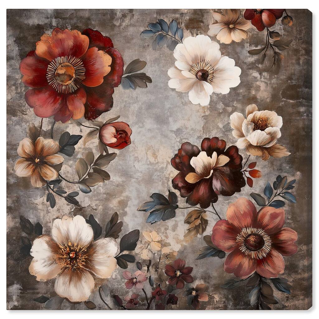 Dusk Dahlias Canvas by Art Remedy, Gallery Wrapped