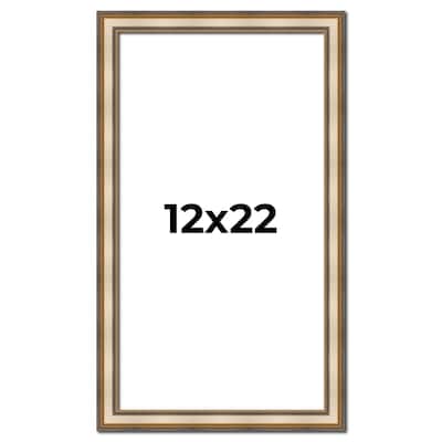 12x22 Frame Gold Solid Wood Shadow Box Width 1.5 Inches | Interior Frame Depth 2 3/8 Inches