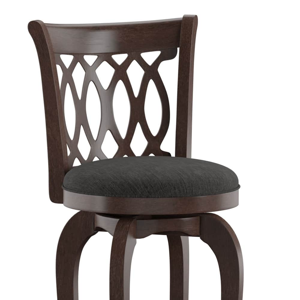Verona Linen Scroll-back Swivel 29-inch Bar Stool by iNSPIRE Q Classic