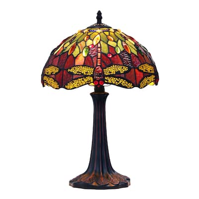 Tiffany-Style Dragonfly Design 1-light Dark Bronze Table Lamp