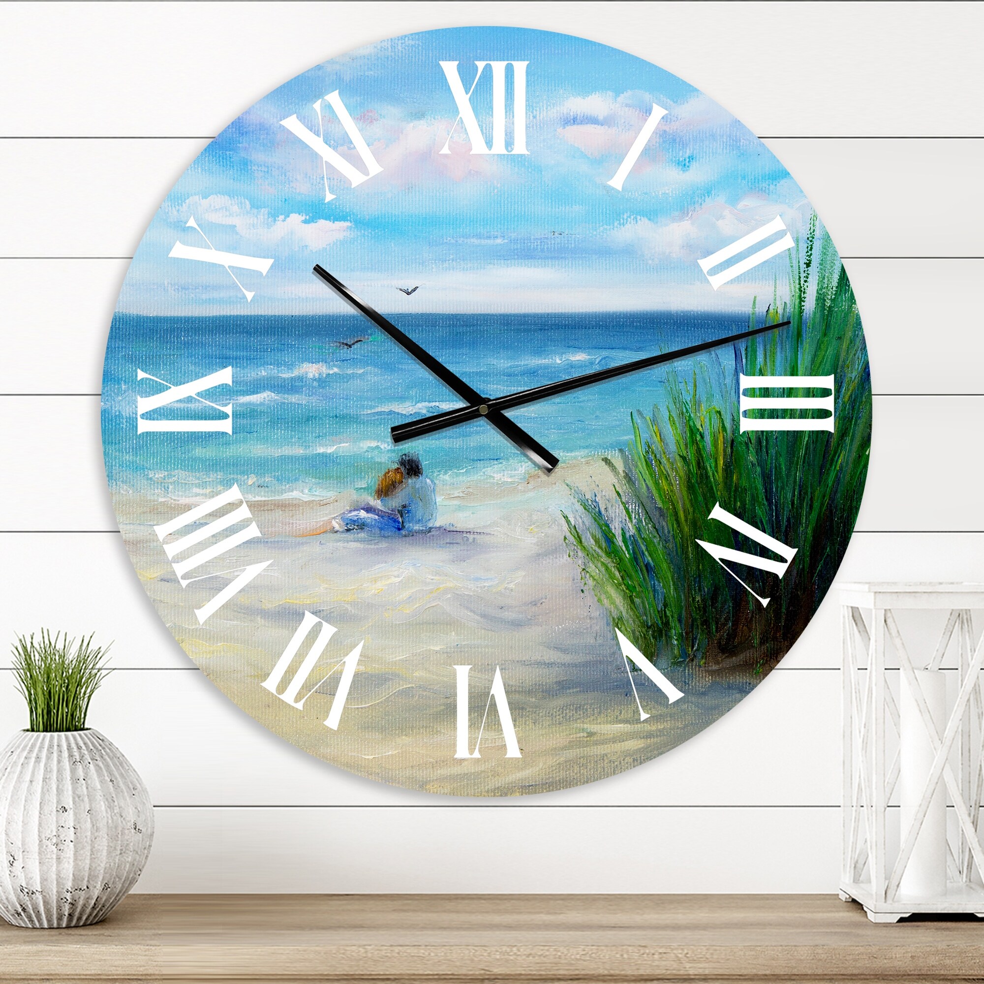 Designart 'Couple In Love By The Beach' Nautical & Coastal-image