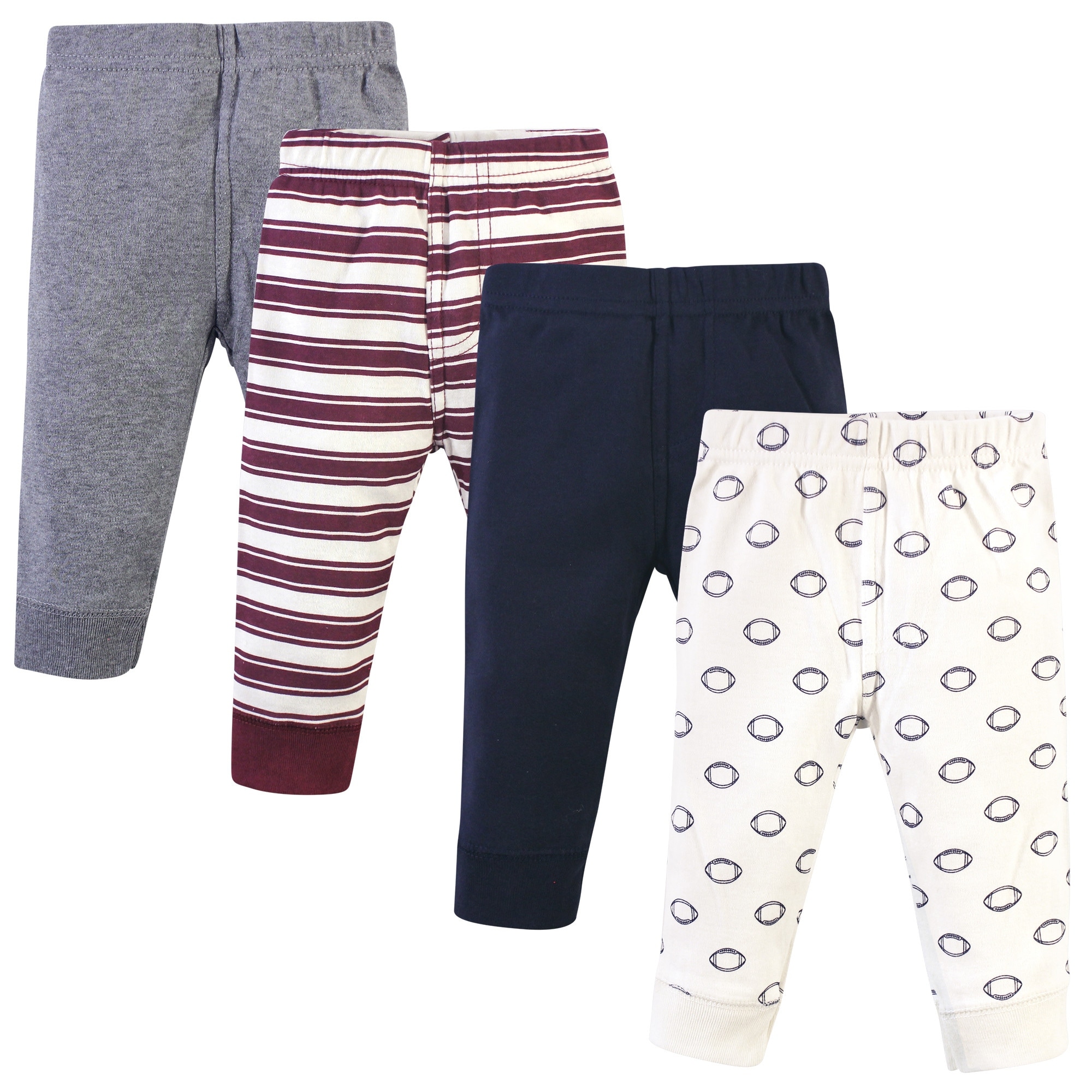 Hudson Baby Infant Boy Cotton Pants 4pk, Football