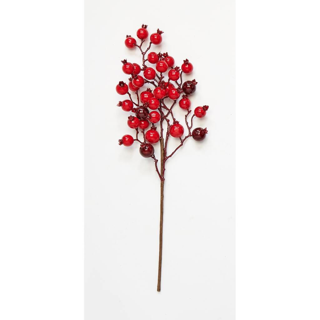17" Artificial Christmas Large Red Berry Spray, Set of 3 - 17