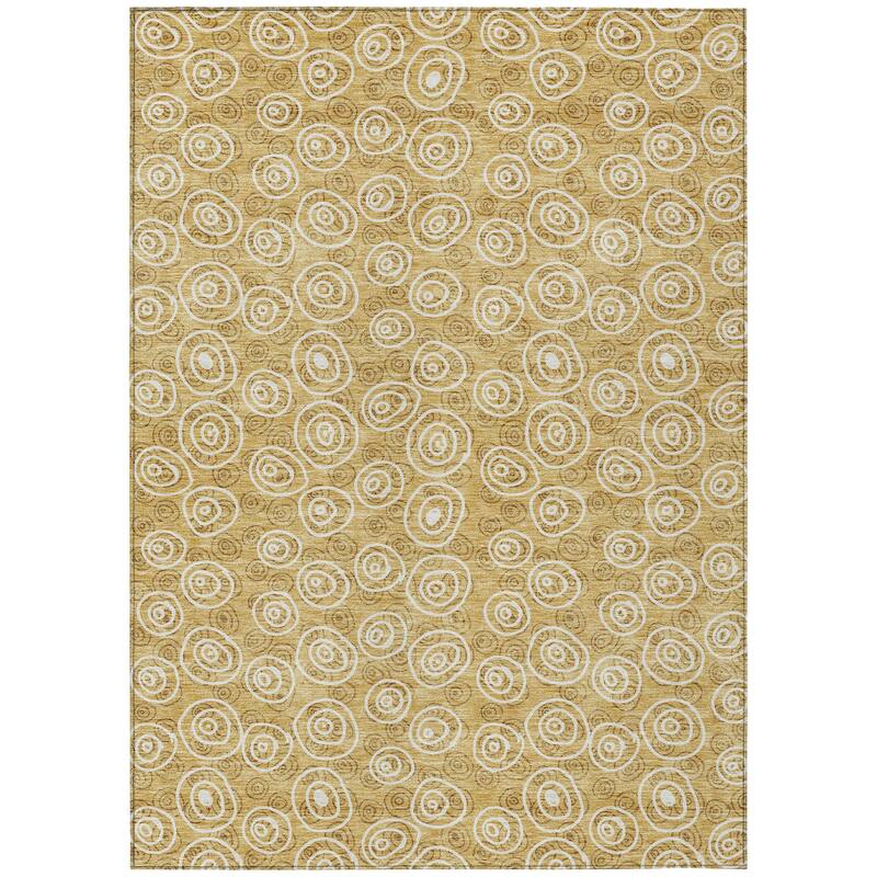Machine Washable Indoor/ Outdoor Chantille Modern Bubbles Rug
