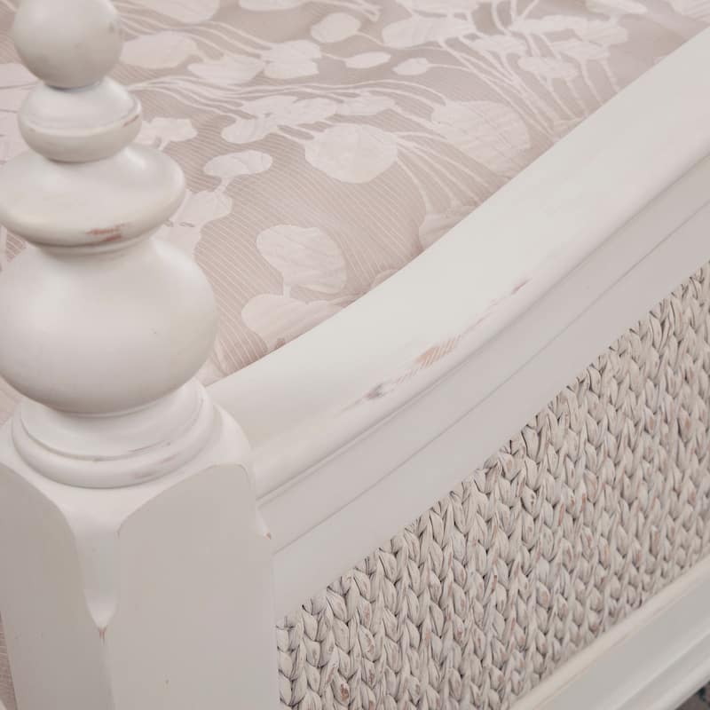 Roanoke Dove White Woven Panel Bed - King