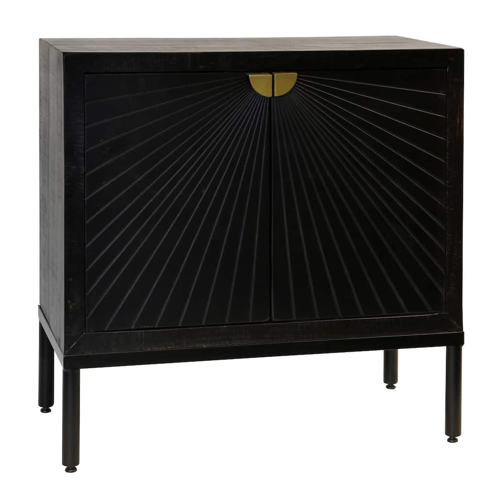 StyleCraft Sunshine 2-Door Console - Ebony & Gold