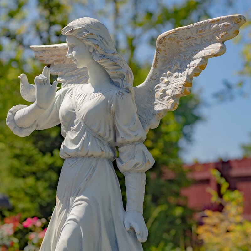 46 Inch Tall Magnesium Angel Statue with Billowing Dress