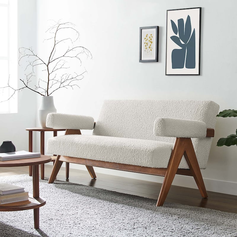 Lyra Boucle Fabric Loveseat